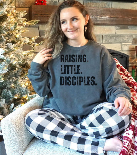 Faith-Based Unisex Sweatshirt for Parents: Raising Little Disciples, Christian Mom Gift, Religious Family Apparel, Cozy Jumper