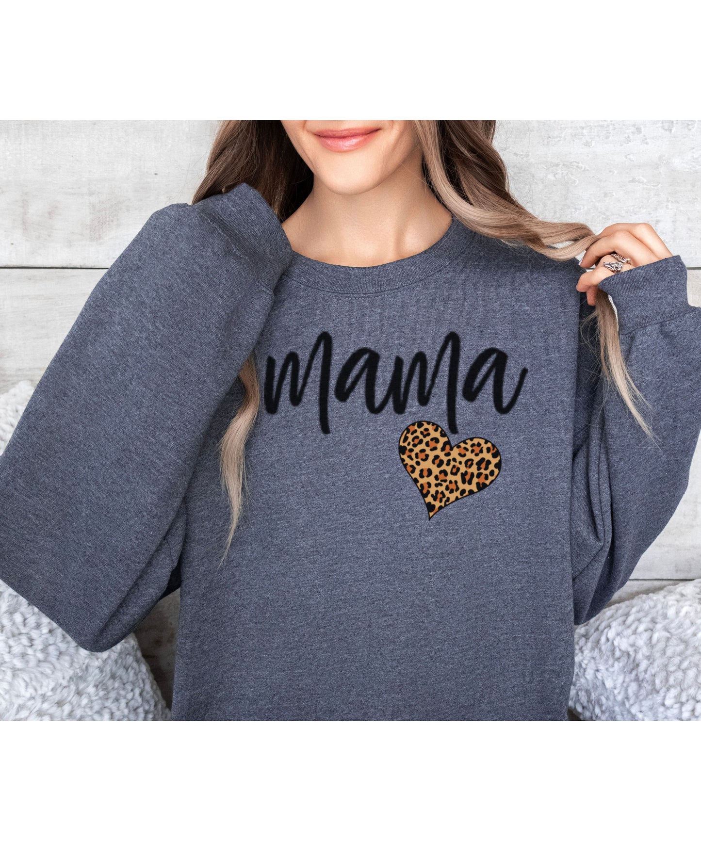 Matching Mama and Mini Leopard Print Heart Sweatshirts – Trendy Mom and Child Outfits